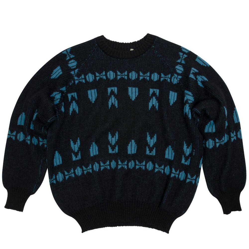 S magliera (Italy) Nordic Jacquard Stranded Wool Garter Rib Knit Jumper : M